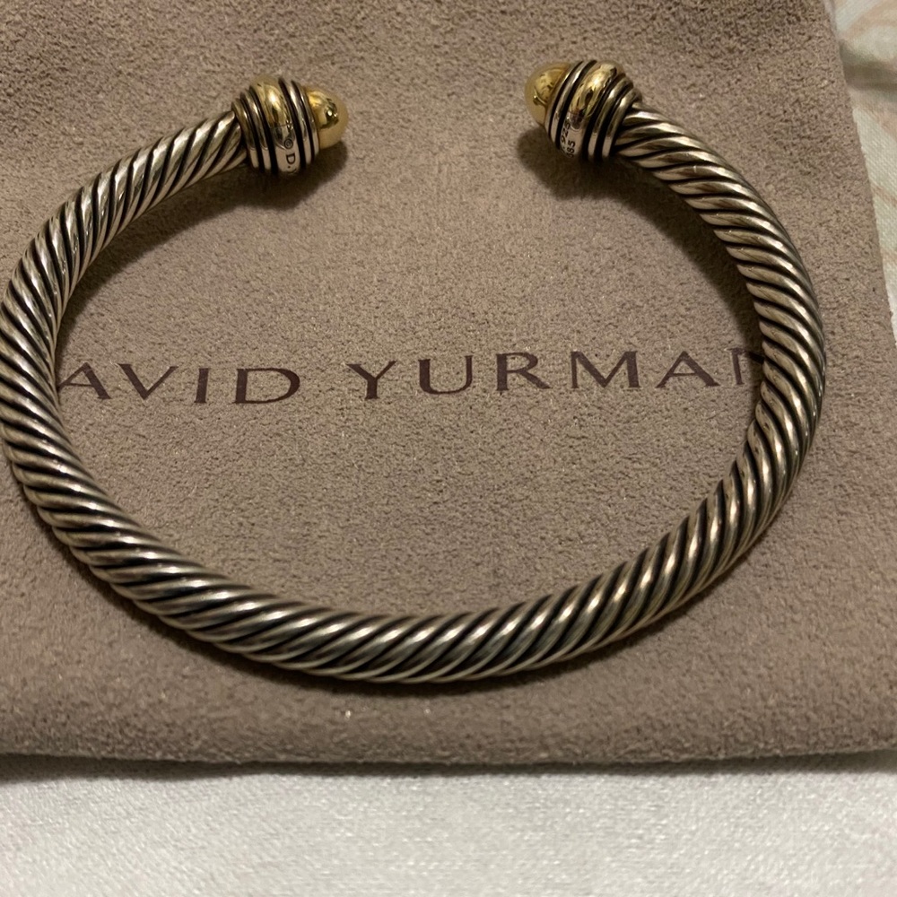 David Yurman 5mm Cable Bracelet 18k Gold Sz M